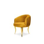 reflection armchair with curved backrest, pleated side detailing, and sleek silver mirrored legs, designed for luxury lounge and event seating.