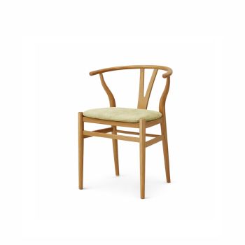 Wishbone Chair Natural Cushion Ivory