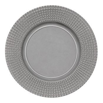 Art Deco Charger Plate (Silver)