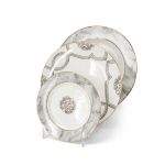 Marble of Delphi salad plate with gray marble border, gold trim and elegant center motif for upscale table settings