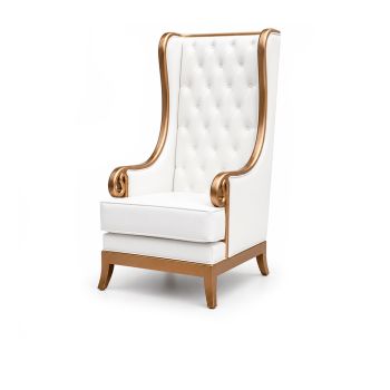 Empire ArmChair White Gold