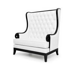 Empire Love Seat White Black