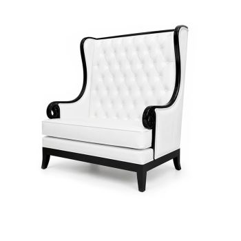 Empire Love Seat White Black