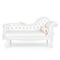 Empress Chaise Lounge White Left