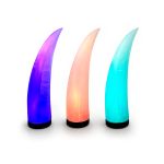 Color-lit inflatable tusk décor pieces with sculptural shape, modern event accents for themed parties, night events, and creative installations