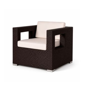 Rattan Armchair (Square Hole) (Mocha)