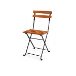 “Natural wood rustic bistro chair with curved slatted backrest and smooth wooden seat, stylish café-style event seating”