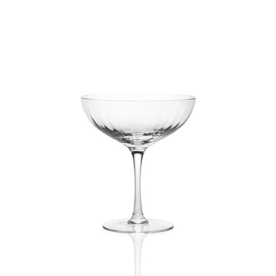 Mila coupe glass with decorative swirl pattern