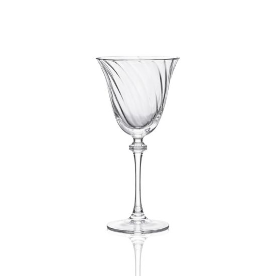 Mila red wine glass with twisted stem design