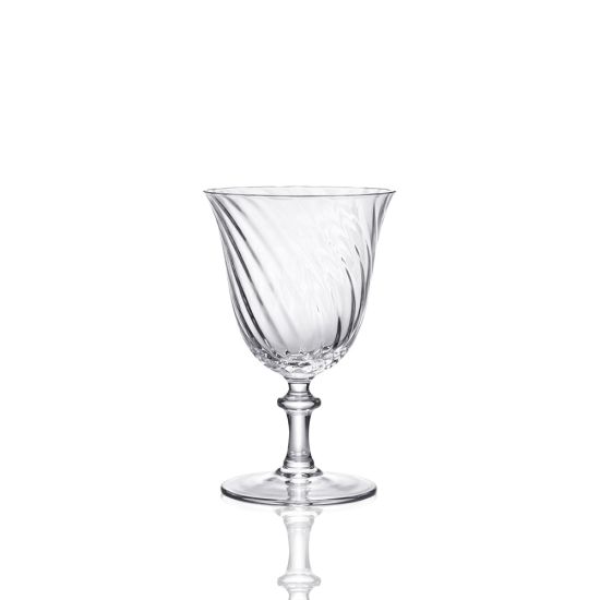 Mila water glass with decorative swirl design