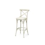 White Coco barstool with cross back design white and  white seat pad, ideal for coastal weddings and event seating