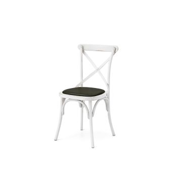 GH Coco Chair White - Black Seat Pad