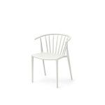 White Malibu chair with curved slatted back and clean minimalist frame, modern event seating for weddings and receptions