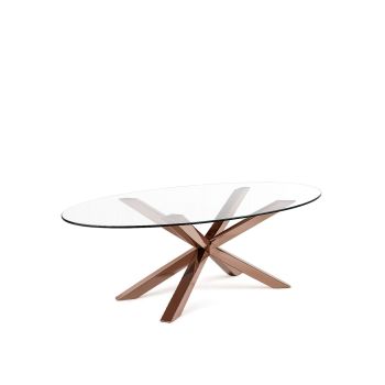 GH Cognac Dining Table Rose Gold - Glass