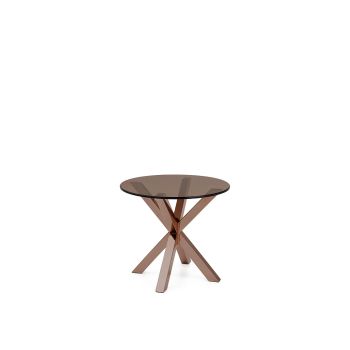 GH COGNAC SIDE TABLE ROSE GOLD - BRONZE GLASS
