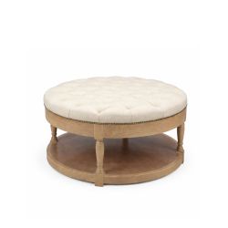 Vintage Ottoman (Round) (Natural)