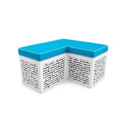 Maze Bench (L-Shape) Blue