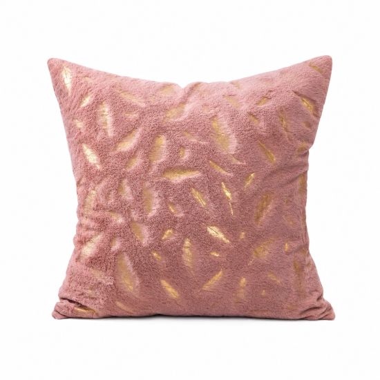 Soft blush throw pillow with raised leaf-texture pattern, cozy neutral accent cushion for weddings and modern lounge décor styling.