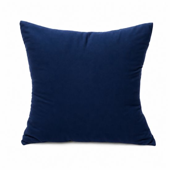 Solid deep navy throw pillow with smooth plush look, modern accent cushion for event lounges and elegant décor styling.