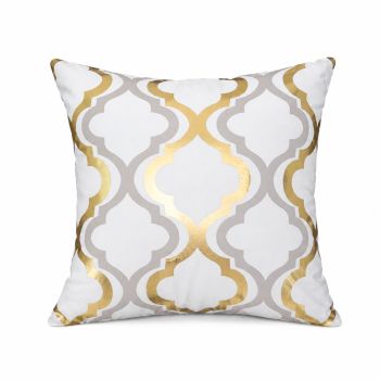 Reflection Gold Throw Pillow Lattice