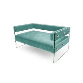 Crystal Loveseat - Tiffany Blue