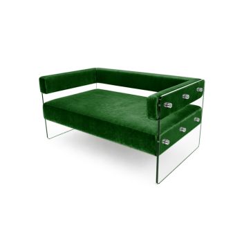 Crystal Loveseat - Emerald Green