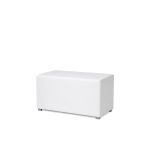 Soho 34-inch rectangular white bench with modern box design, lounge seating bench rental for weddings, parties, and events.