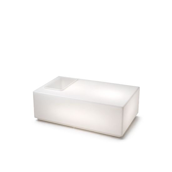 rectangular South Beach collection low-profile coffee table in modern lounge style for event rental