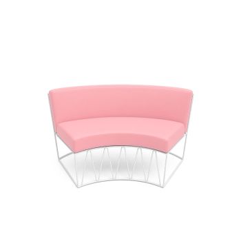 Curved Lounge Chair - Matte Light Pink