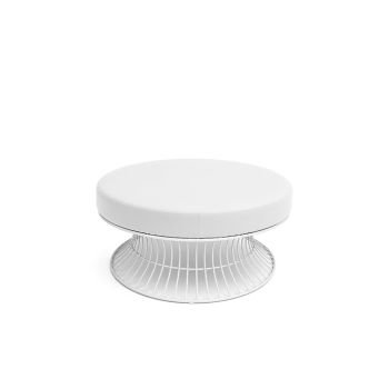 Round Lounge Ottoman - White