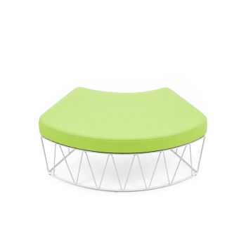 Serpentine Ottoman - Lime Green