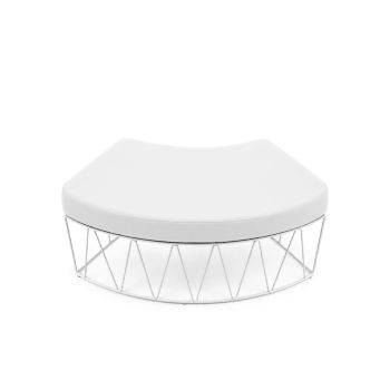 Serpentine Ottoman - White