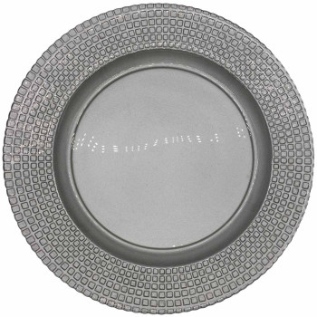 Art Deco Charger Plate (Silver)