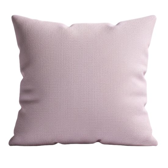 Blush pink throw pillow with fine textured fabric look, soft neutral accent cushion for weddings and modern lounge décor styling.