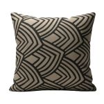 Bronze and black throw pillow with bold art deco fan pattern, modern glam accent cushion for upscale events and lounge décor styling.