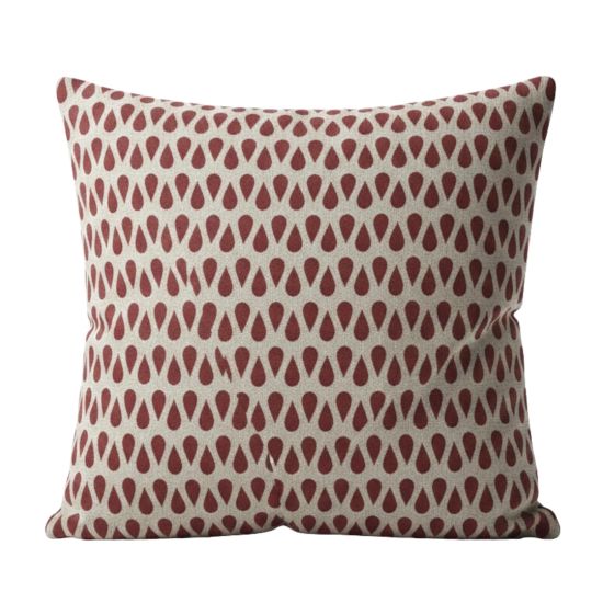 Brown throw pillow with small oval dot lattice pattern, warm modern accent cushion for event lounges and décor styling.