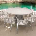 White Malibu chair with curved slatted back and clean minimalist frame, modern event seating for weddings and receptions