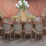 Wood-top Sandstone Willow rectangular dining table with simple legs, warm event dining table for weddings and banquet seating