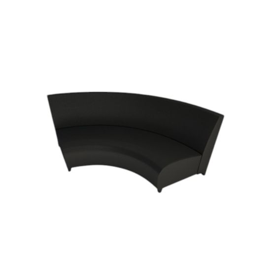 Black Endless curved modular sofa, 188 cm, modern arc-shaped lounge seating for event layouts, cocktail lounges, and receptions