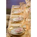 Glitz blush wine glass with flared bowl and stem, soft pink event glassware for weddings, parties, and bar service, rack of 16.