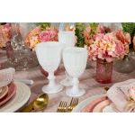 Bella white wine glass with opaque textured bowl and short stem, elegant event glassware for weddings, parties, and bar service, rack of 25.