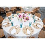 “Natural wood Broadway chair with slatted vertical back and plain wooden seat, stylish guest seating for weddings and banquets.”