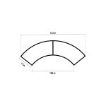Modern white modular round-bar rental set (2 straight segments + 1 curved segment) forming circular event bar centerpiece.