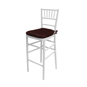 Chiavari Barstool White Resin Cushion Brown