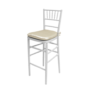 Chiavari Barstool White Resin Cushion Ivory
