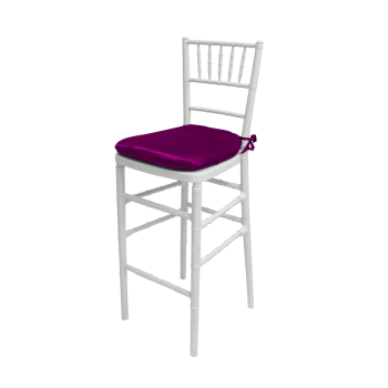 Chiavari Barstool White Resin Cushion Magenta