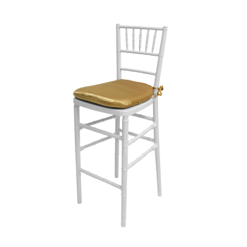 Chiavari Barstool White Resin Cushion Gold