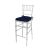 Chiavari Barstool Clear Resin Cushion Navy Blue