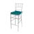 Chiavari Barstool Clear Resin Cushion Teal
