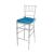 Chiavari Barstool Clear Resin Cushion Turquoise